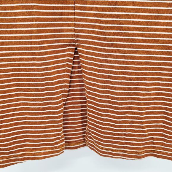 Heart & Hips Reddish Brown & White Striped Sleeveless Bodycon Tank Dress Size M - Picture 3 of 5